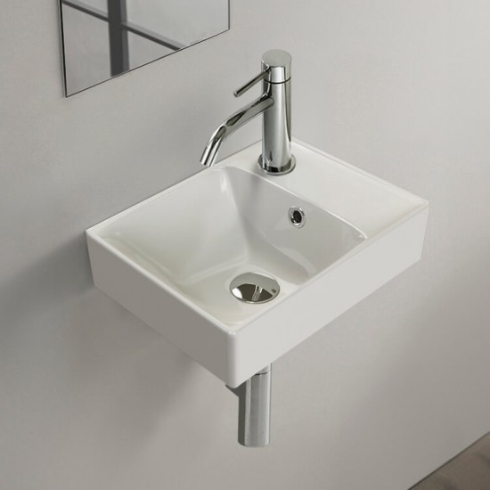 Επικαθήμενος Νιπτήρας Πορσελάνης 40x30cm Cerastyle Sharp 044200-u Λευκό
